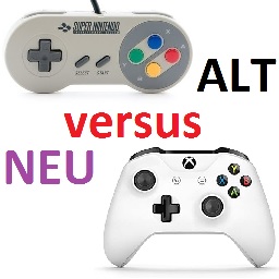 Alte vs. neue Spiele - Logo